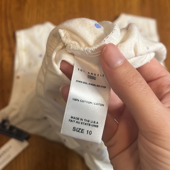 NWT Sol Angeles Girl’s Cream Splatter Dress Size 10 - Picture 6 of 6